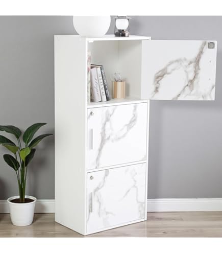 Amazon｜扉付きラック(扉付きカラーボックス) 【3段】 幅42cm×奥行29cm